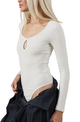 Sophie Rue Teo Keyhole Long Sleeve Bodysuit in White