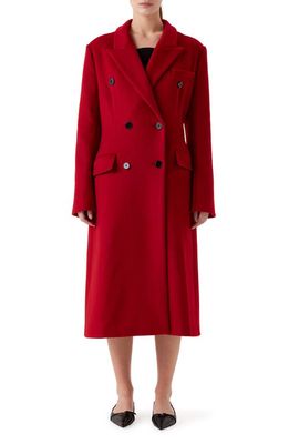 Sophie Rue Wrenley Wool Coat in Scarlet