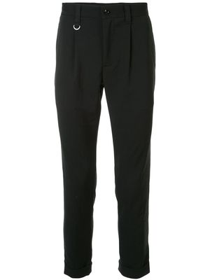 Sophnet. double cuff slim fit tuck pants - Black