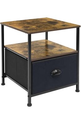 SORBUS 1 Drawer Table Dresser in Black/Brown