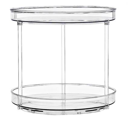 Sorbus 2 Tier Clear Lazy Susan Organizer