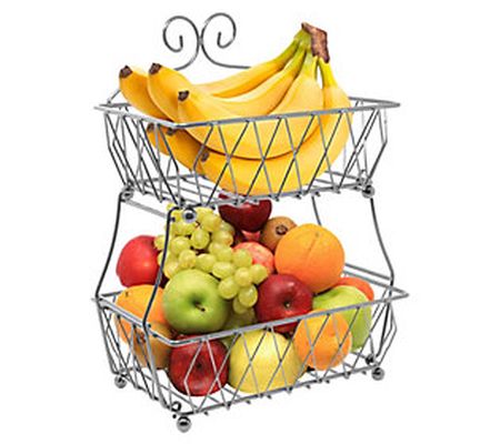 Sorbus 2 Tier Wire Fruit Basket