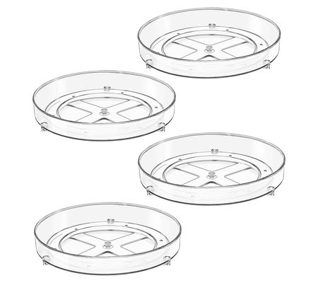 Sorbus 4 Pack 9 Inch Flat Clear Lazy Susan Orga nizer