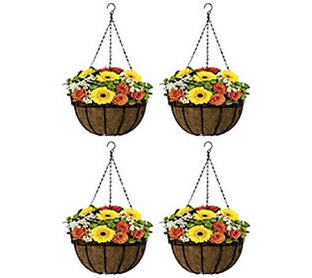 Sorbus 4-Pack Metal Hanging Planter Basket