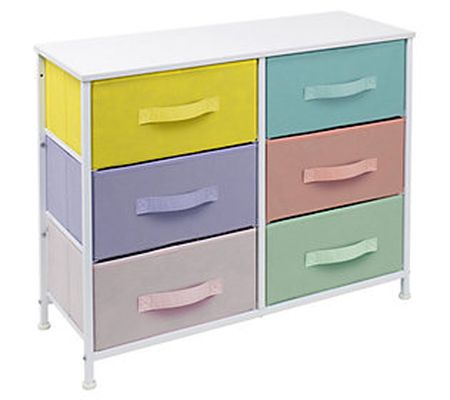 Sorbus 6-Drawer Storage Cube Dresser - Pastel