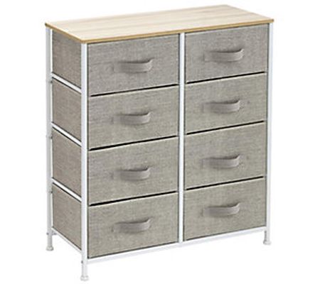 Sorbus 8 Drawer Dresser - Steel Frame, Wood Top , Fabric Bins