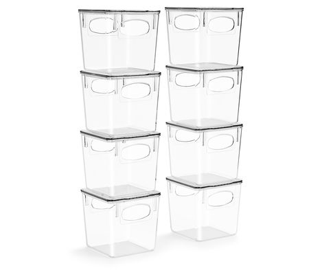 Sorbus 8 Pack Small Plastic Storage Bins with L ids