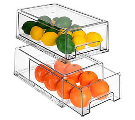 Sorbus Clear Medium Stackable Pull Out Drawers