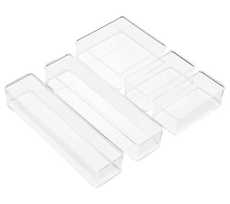 Sorbus Clear Office Drawer Organizer 5-Piece Se t