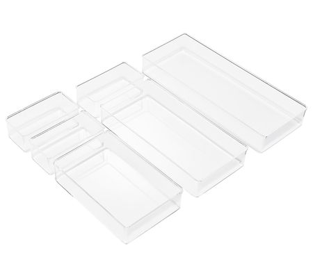 Sorbus Clear Office Drawer Organizer 6-Piece Se t