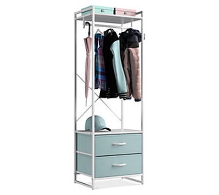 Sorbus Clothing Rack with Drawers - Pastel Colo rs