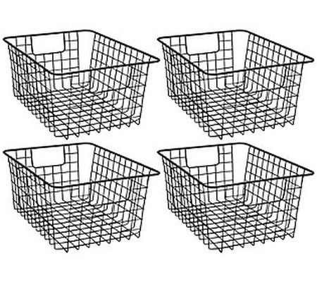 Sorbus Metal Wire Storage Baskets - Set of 4