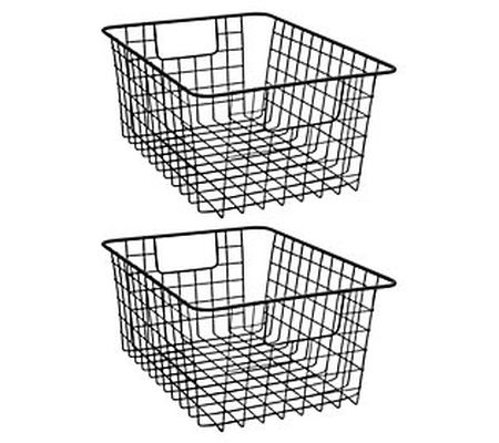 Sorbus Metal Wire Storage Baskets - Two Pack