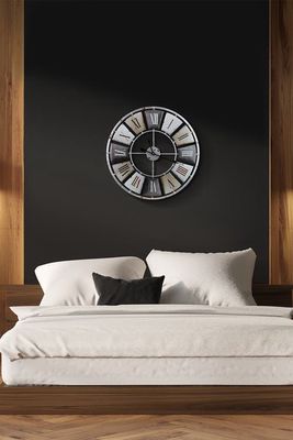 SORBUS Multi Metal Wall Clock in Beige/black/brown/gray/white