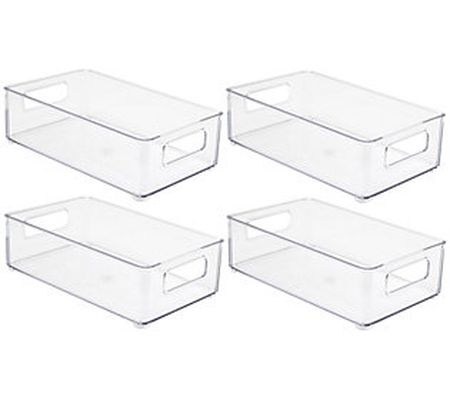 Sorbus Stackable Plastic Bins - Medium - 4 pack