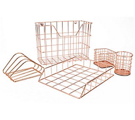 Sorbus Wire Metal 5-in-1 Desk Organizer Set