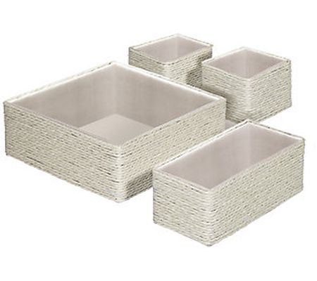 Sorbus Woven Paper Rope Storage Baskets