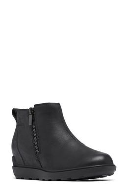 SOREL Evie II Zip Waterproof Ankle Boot in Black/Black