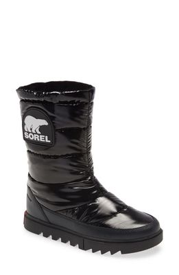 SOREL Joan of Arctic NEXT LITE Waterproof Quilted Boot in Black Leather/Suede