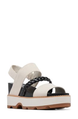 SOREL Joanie IV Slingback Platform Wedge Sandal in Chalk/Black