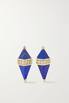 Sorellina - Pietra 18-karat Gold, Lapis Lazuli And Diamond Earrings - Blue