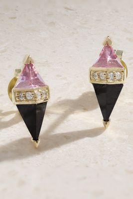 Sorellina - Pietra 18-karat Gold Multi-stone Earrings - Black