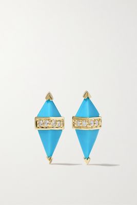 Sorellina - Pietra 18-karat Gold, Turquoise And Diamond Earrings - one size