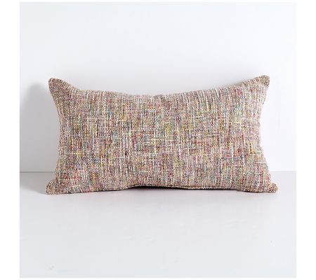Sorra Home Multi Textured Indoor Lumbar Pillow Single