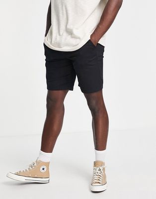 Soul Star slim fit chino shorts in black