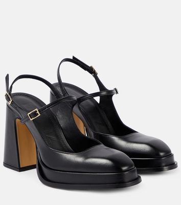 Souliers Martinez Claudia leather slingback pumps