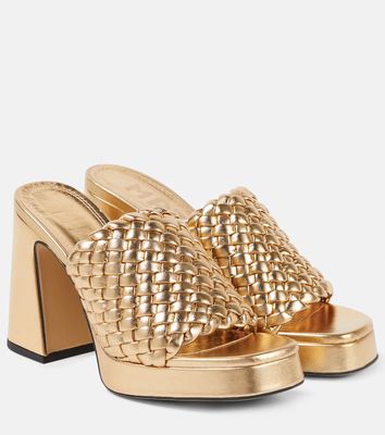 Souliers Martinez Paloma 100 metallic leather mules