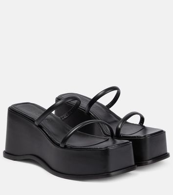 Souliers Martinez Salada wedge platform leather sandals