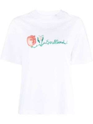 Soulland Anya flower logo T-shirt - White