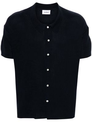 Soulland Ciel ribbed polo shirt - Blue