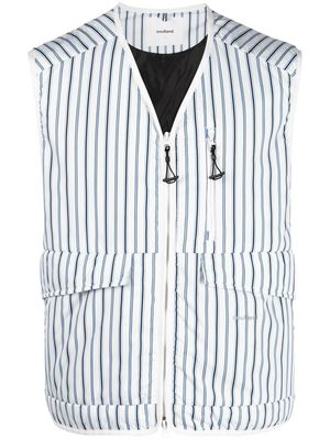 Soulland Clay stripe-pattern vest - White