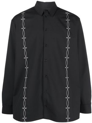 Soulland Damon contrast-stitch shirt - Black