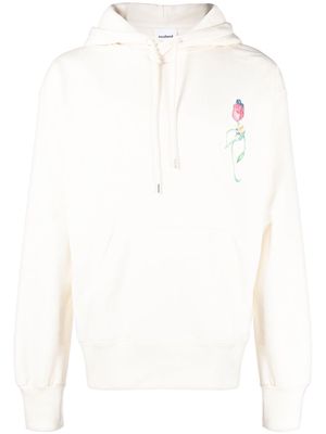 Soulland flower-print drawstring hoodie - Neutrals