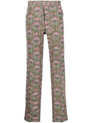Soulland graphic-print trousers - Green