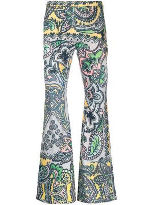 Soulland Haven paisley-print flared trousers - Green