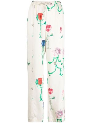 Soulland Inna floral trousers - White