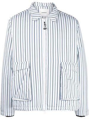 Soulland Jamie stripe-pattern shirt jacket - White