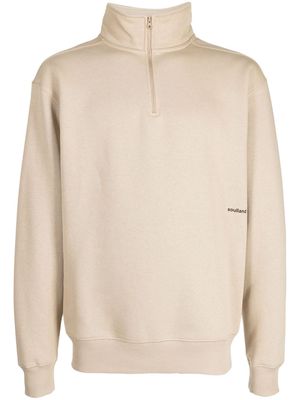 Soulland Ken half-zip organic cotton sweatshirt - Neutrals