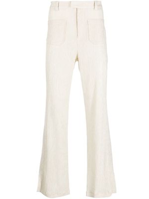 Soulland Kody jacquard flared trousers - Neutrals
