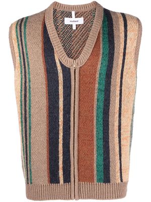 Soulland Larry striped vest - Neutrals