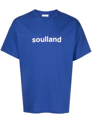 Soulland logo-print cotton T-shirt - Blue