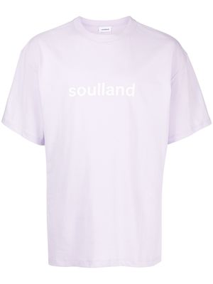 Soulland logo-print cotton T-shirt - Purple