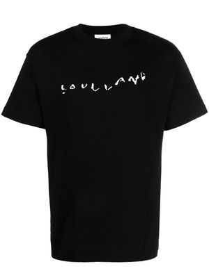 Soulland paint logo organic-cotton T-shirt - Black