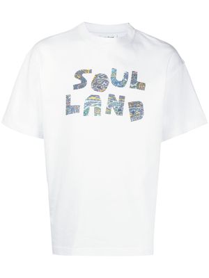 Soulland paisley-logo cotton T-Shirt - White