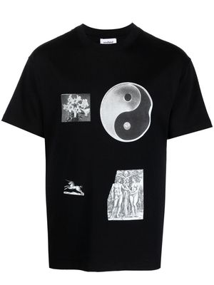 Soulland patch-print cotton T-shirt - Black