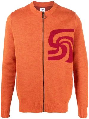 Soulland patterned zip-up cardigan - Orange